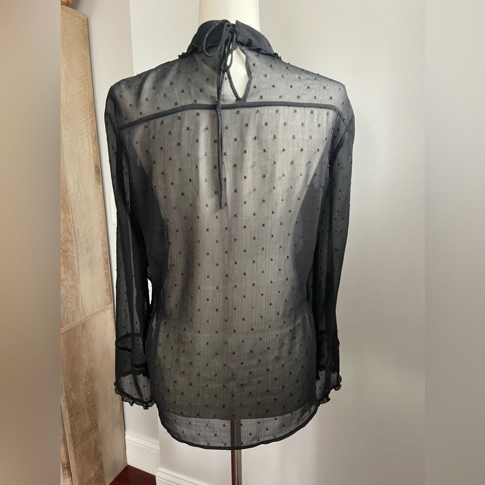Zara Black Semi Sheer Blouse - Picture 5 of 10